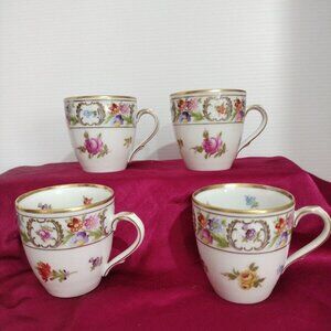VTG. Schumman Dresden Demitasse Cup Guild Set Of 4 Made In Germany